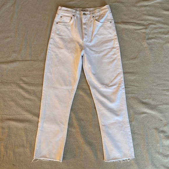 Agolde Denim - AGOLDE Riley high rise straight crop in Blurred size 26